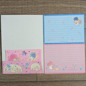 Vintage 1976 1988 Sanrio Little Twin Stars folder stationery set